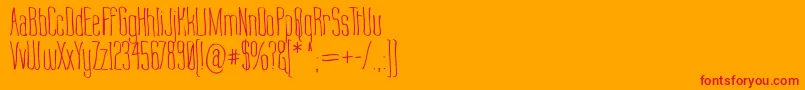 Labtop Warp 1 Font – Red Fonts on Orange Background