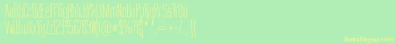 フォントLabtop Warp 1 – 黄色の文字が緑の背景にあります