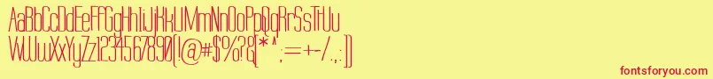 Labtop Warp 2 Font – Red Fonts on Yellow Background