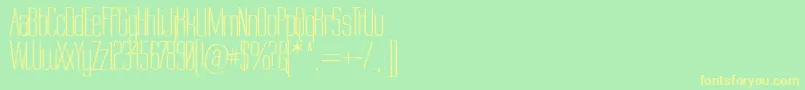 Labtop Warp 2 Font – Yellow Fonts on Green Background