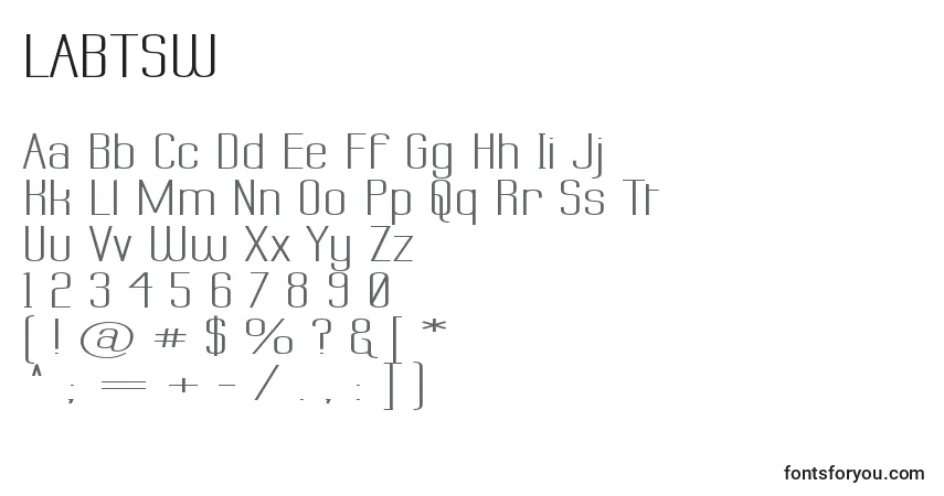 A fonte LABTSW   (132105) – alfabeto, números, caracteres especiais