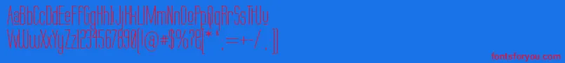 LABTUP  -Schriftart – Rote Schriften auf blauem Hintergrund