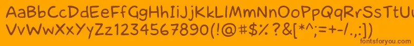 laCartoonerie-Schriftart – Braune Schriften auf orangefarbenem Hintergrund