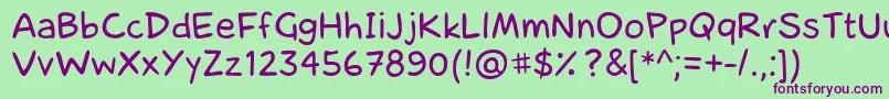 laCartoonerie Font – Purple Fonts on Green Background