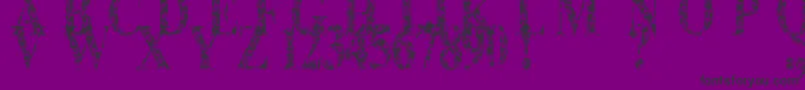 Lace Dreams-Schriftart – Schwarze Schriften auf violettem Hintergrund