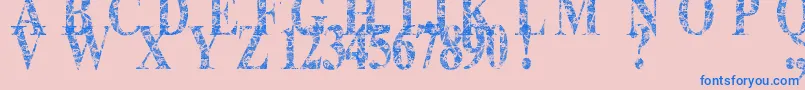 フォントLace Dreams – ピンクの背景に青い文字