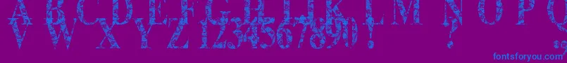 フォントLace Dreams – 紫色の背景に青い文字