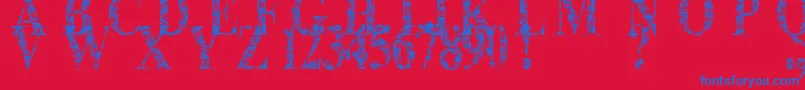 Lace Dreams-Schriftart – Blaue Schriften auf rotem Hintergrund