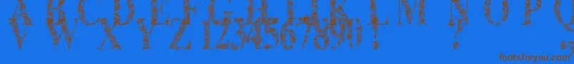 フォントLace Dreams – 茶色の文字が青い背景にあります。