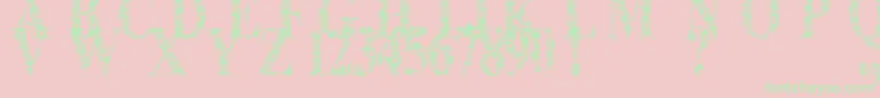 フォントLace Dreams – ピンクの背景に緑の文字