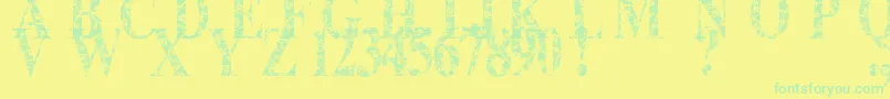 Lace Dreams Font – Green Fonts on Yellow Background