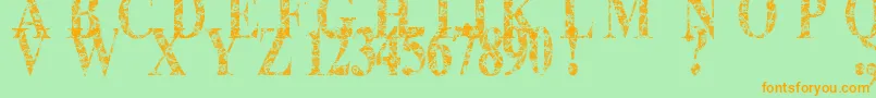 Lace Dreams-Schriftart – Orangefarbene Schriften auf grünem Hintergrund