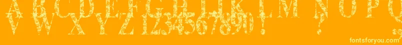Lace Dreams Font – Yellow Fonts on Orange Background