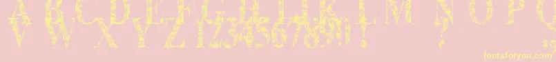 Lace Dreams-fontti – keltaiset fontit vaaleanpunaisella taustalla