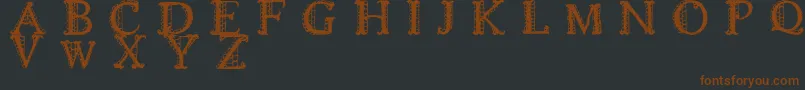 LACETRIM-fontti – ruskeat fontit mustalla taustalla