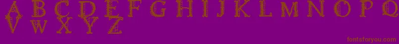 LACETRIM-Schriftart – Braune Schriften auf violettem Hintergrund
