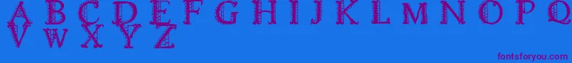 LACETRIM Font – Purple Fonts on Blue Background