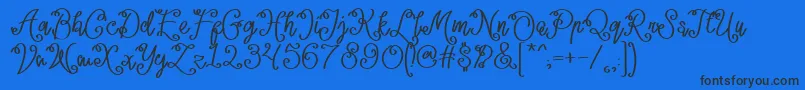 Шрифт Lacoruna  – чёрные шрифты на синем фоне