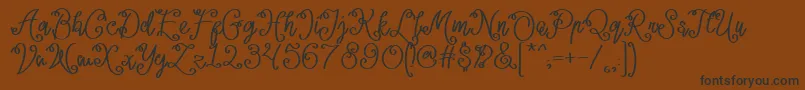 Lacoruna -Schriftart – Schwarze Schriften auf braunem Hintergrund