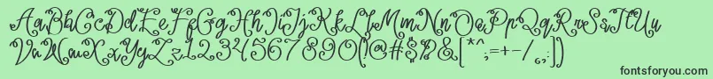 Lacoruna -Schriftart – Schwarze Schriften auf grünem Hintergrund