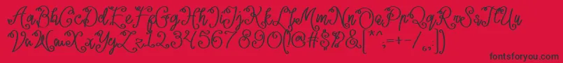 Lacoruna  Font – Black Fonts on Red Background