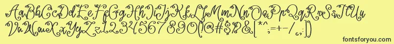 Lacoruna -fontti – mustat fontit keltaisella taustalla