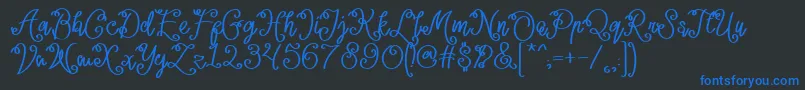 Lacoruna  Font – Blue Fonts on Black Background