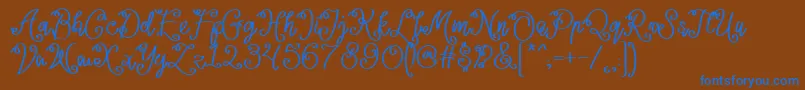 Lacoruna  Font – Blue Fonts on Brown Background