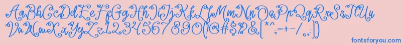 Lacoruna  Font – Blue Fonts on Pink Background