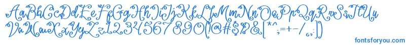 Lacoruna -fontti – siniset fontit valkoisella taustalla