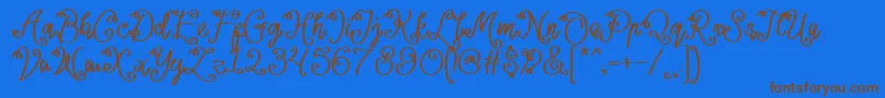 Czcionka Lacoruna  – brązowe czcionki na niebieskim tle