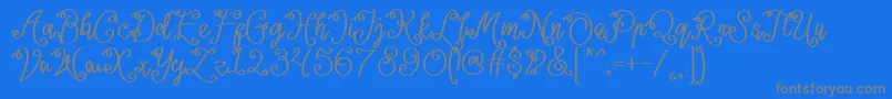 Lacoruna  Font – Gray Fonts on Blue Background