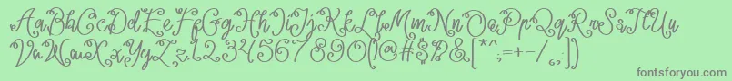 Lacoruna  Font – Gray Fonts on Green Background