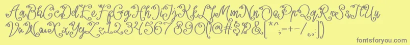Lacoruna -Schriftart – Graue Schriften auf gelbem Hintergrund