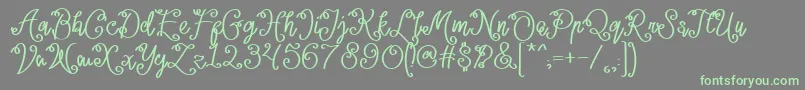 Lacoruna  Font – Green Fonts on Gray Background