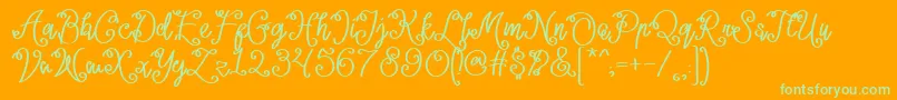 Lacoruna  Font – Green Fonts on Orange Background