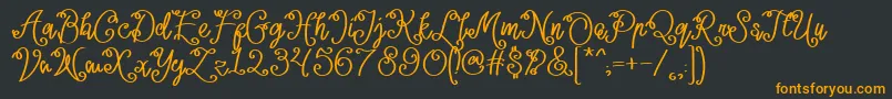 Lacoruna -Schriftart – Orangefarbene Schriften auf schwarzem Hintergrund