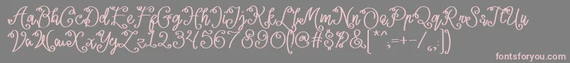 Lacoruna -fontti – vaaleanpunaiset fontit harmaalla taustalla