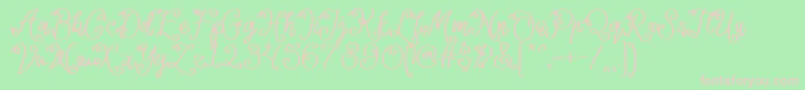 Lacoruna -Schriftart – Rosa Schriften auf grünem Hintergrund