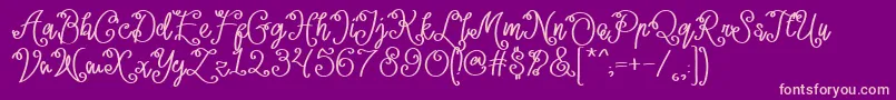 フォントLacoruna  – 紫の背景にピンクのフォント