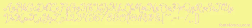 Lacoruna  Font – Pink Fonts on Yellow Background