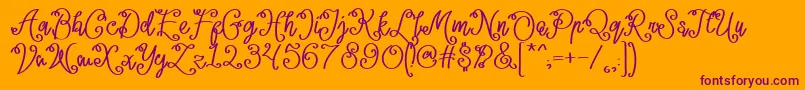 Lacoruna  Font – Purple Fonts on Orange Background