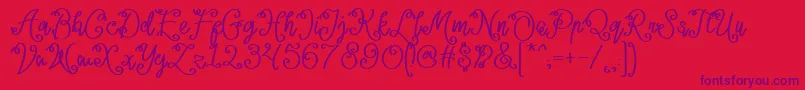 Czcionka Lacoruna  – fioletowe czcionki na czerwonym tle