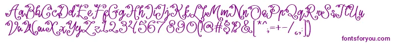 Lacoruna -Schriftart – Violette Schriften auf weißem Hintergrund