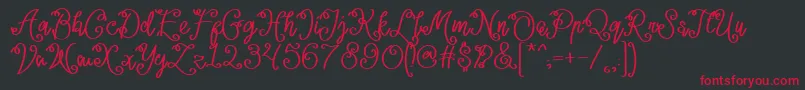 Lacoruna -Schriftart – Rote Schriften auf schwarzem Hintergrund