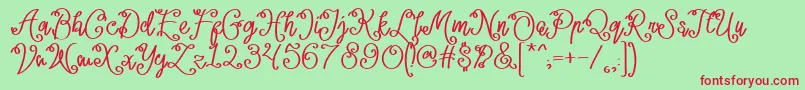 Lacoruna  Font – Red Fonts on Green Background
