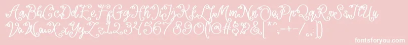 Lacoruna -Schriftart – Weiße Schriften auf rosa Hintergrund