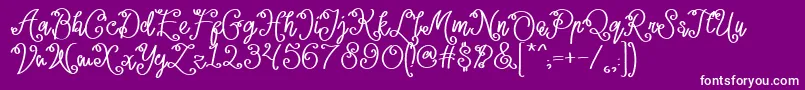 Lacoruna -fontti – valkoiset fontit violetilla taustalla