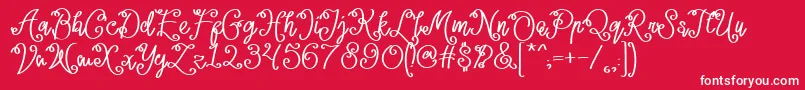Шрифт Lacoruna  – белые шрифты на красном фоне