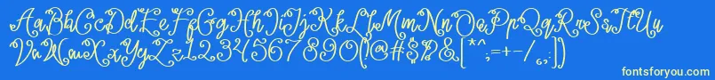 Lacoruna  Font – Yellow Fonts on Blue Background